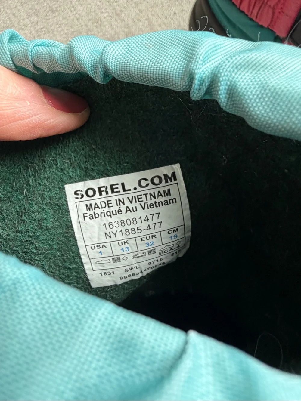 Sorel Teal and Pink Kids' Winter Snow Boots
